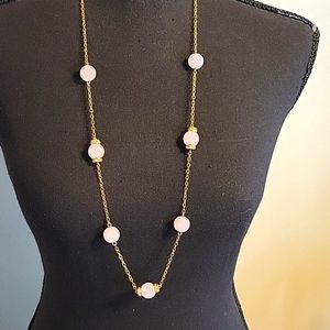 J.Crew rose quartz long necklace